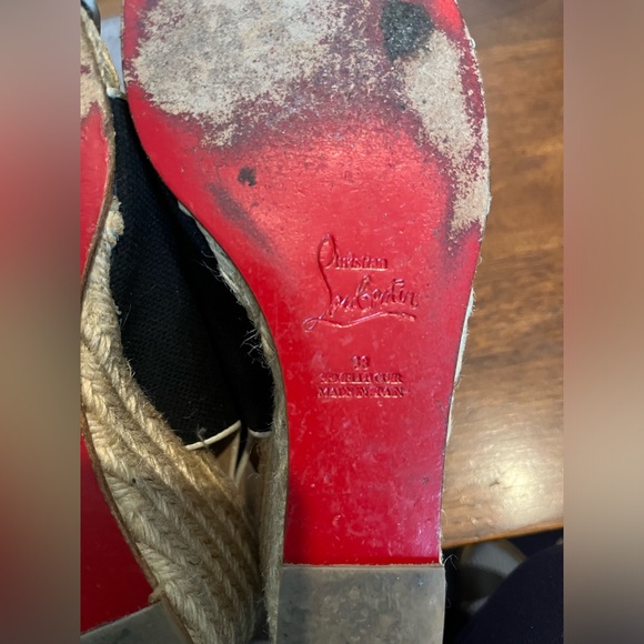 Louboutin Black Canvas Espadrille Slingback - Picture 8 of 10